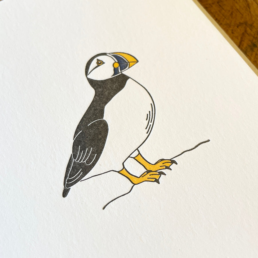 Atlantic Puffin Letterpress Card
