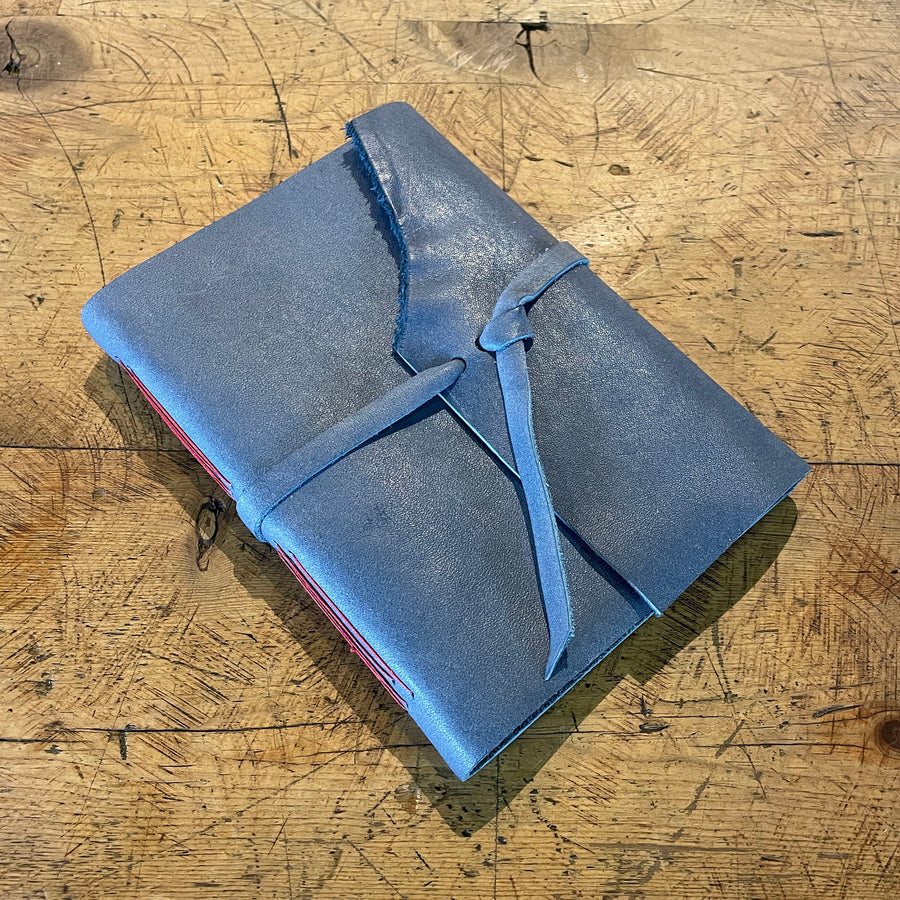 Hand Bound Leather Journal Blue