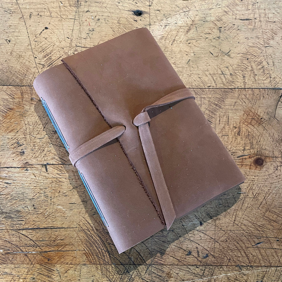 Medium Hand Bound Leather Journal - Lined Pages