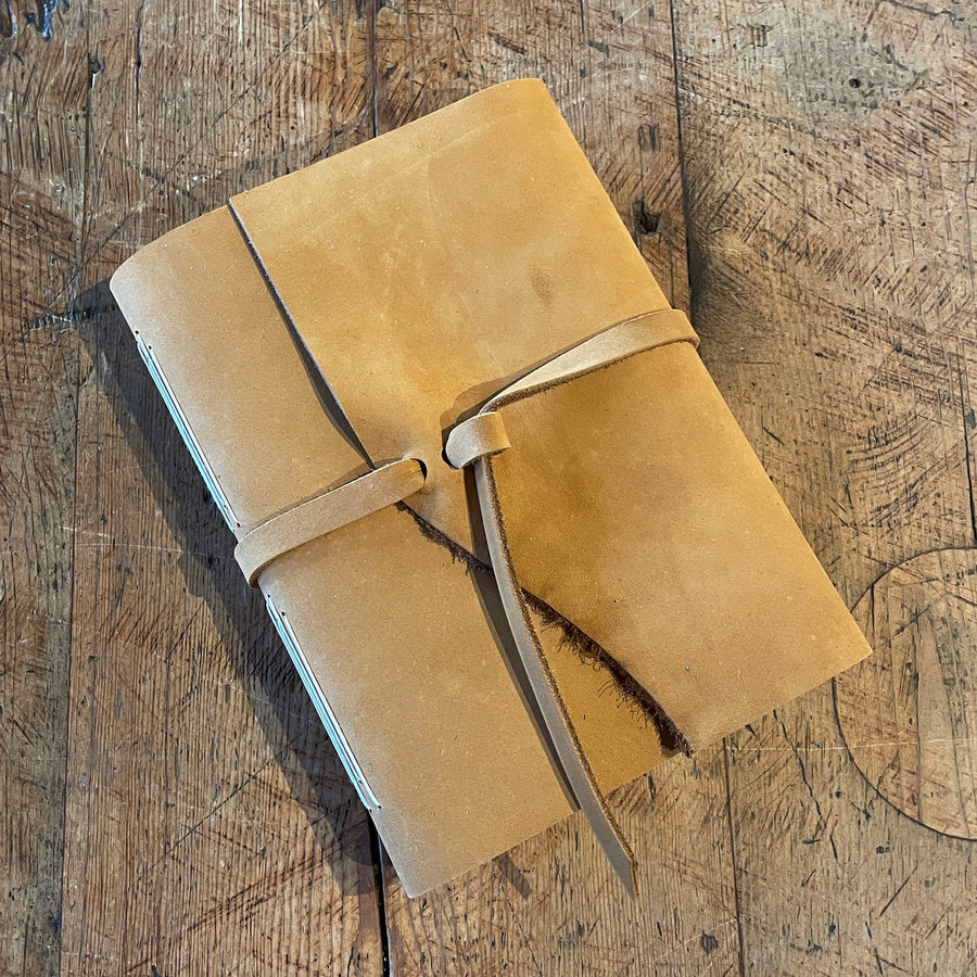 Medium Hand Bound Leather Journal - Lined Pages