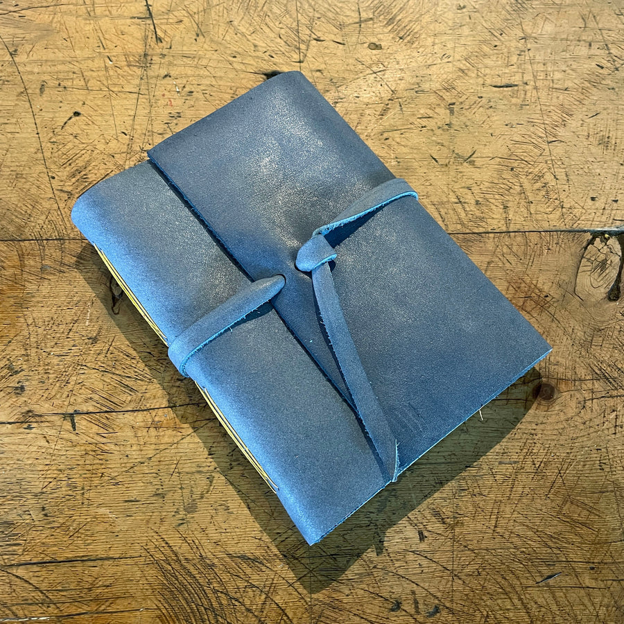Hand Bound Leather Journal Blue