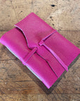 Hand Bound Leather Journal Pink