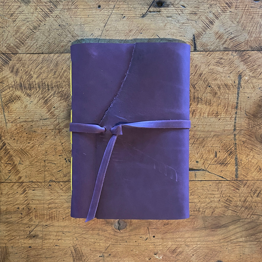 Large Hand Bound Leather Journal - Lined Pages