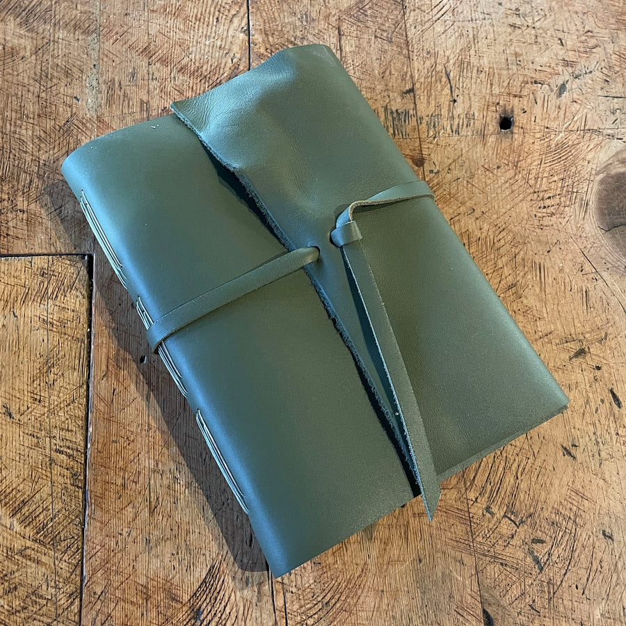 Large Hand Bound Leather Journal - Plain Pages