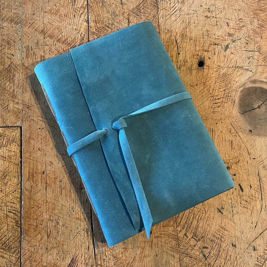 Large Hand Bound Leather Journal - Plain Pages