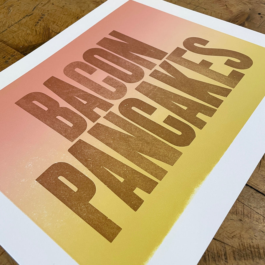 Bacon Pancakes Letterpress Print