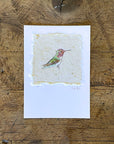 Bird Letterpress Prints on Handmade Paper with Watercolor