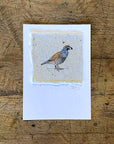 Bird Letterpress Prints on Handmade Paper with Watercolor