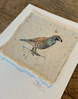 Bird Letterpress Prints on Handmade Paper with Watercolor