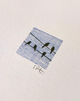 Birds on a Wire Letterpress Print