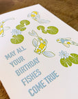 Birthday Fishes Letterpress Card