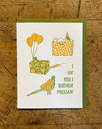 Birthday Pheasant Letterpress Card