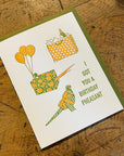 Birthday Pheasant Letterpress Card