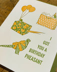 Birthday Pheasant Letterpress Card