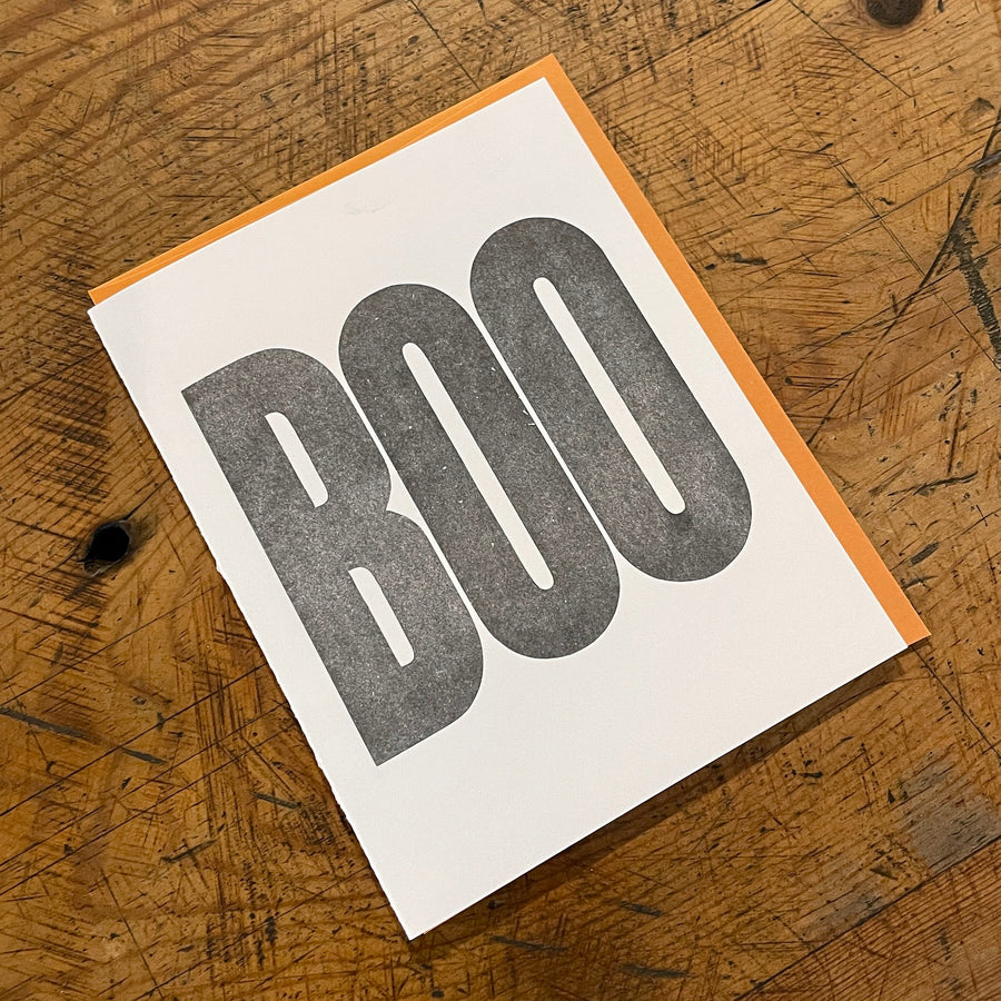 Boo Halloween Letterpress Card