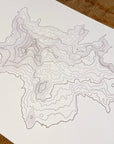 Broken Top Topographic Map Letterpress Print
