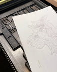 Broken Top Topographic Map Letterpress Print