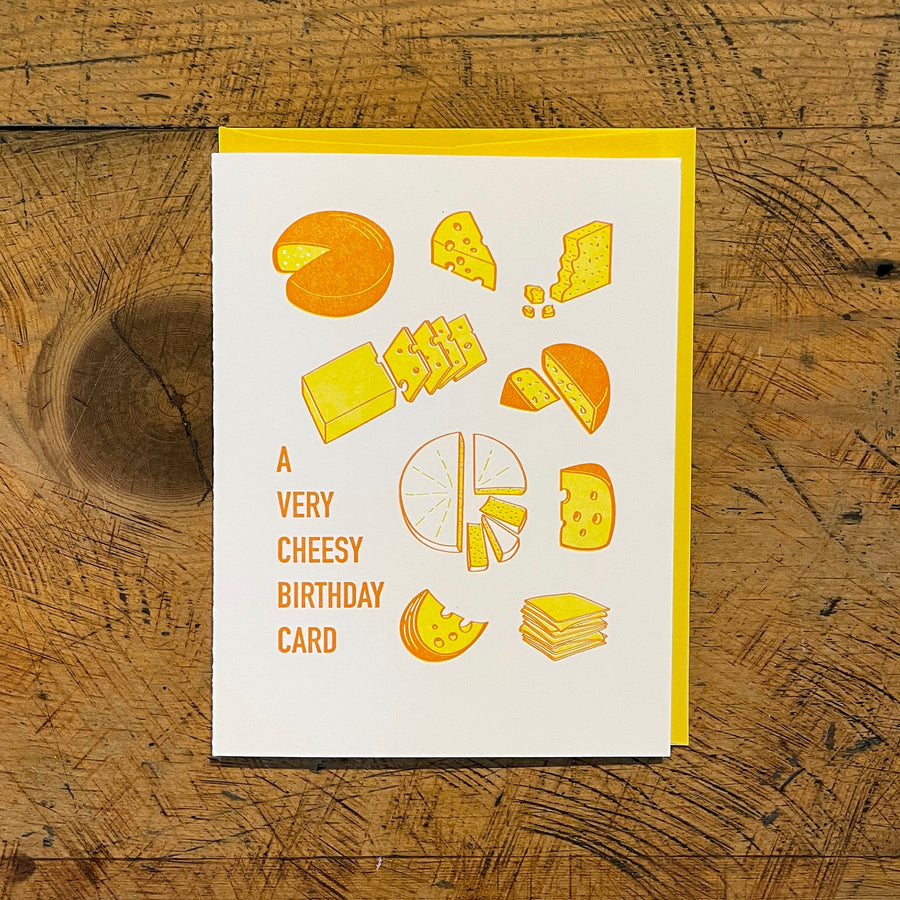 Cheesy Birthday Letterpress Card