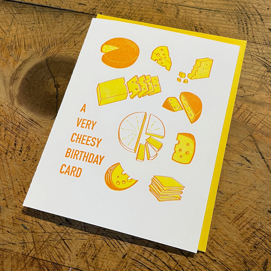 Cheesy Birthday Letterpress Card