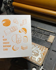 Cheesy Birthday Letterpress Card