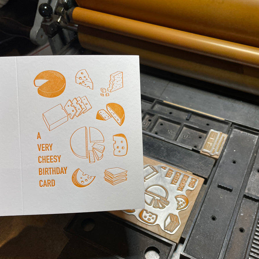 Cheesy Birthday Letterpress Card