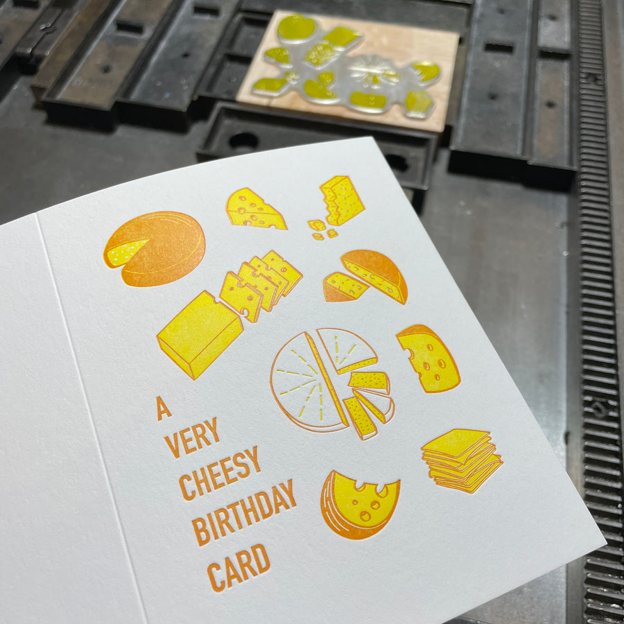 Cheesy Birthday Letterpress Card