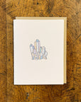 Crystals Letterpress & Watercolor Card