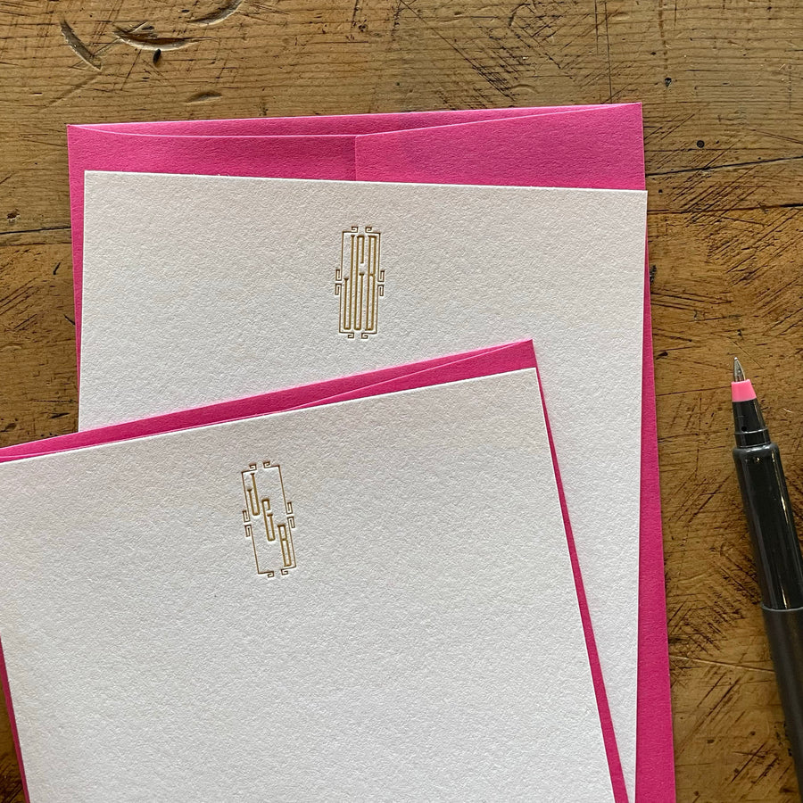 Custom Letterpress Notecards - Fifth Avenue Monograms