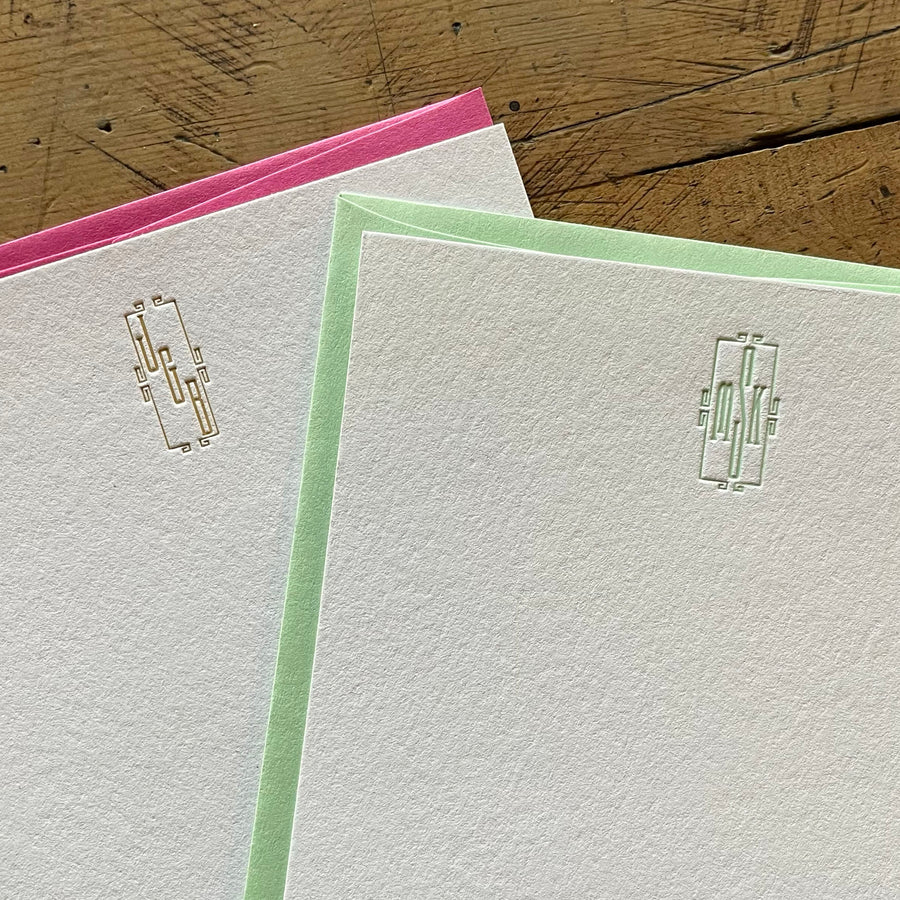 Custom Letterpress Notecards - Fifth Avenue Monograms