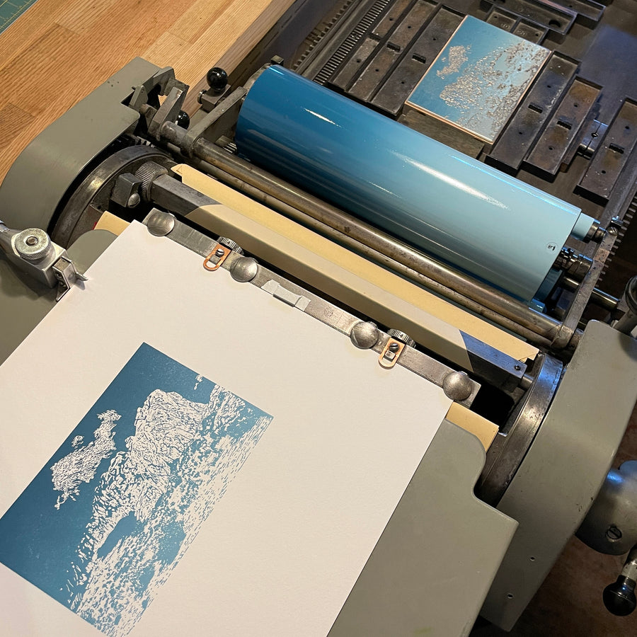 Fort Rock Letterpress Print