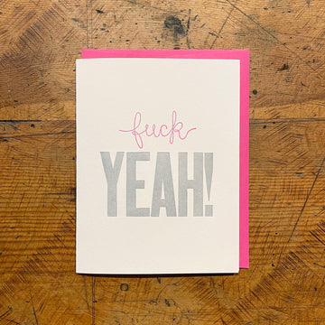 Fuck Yeah Letterpress Card