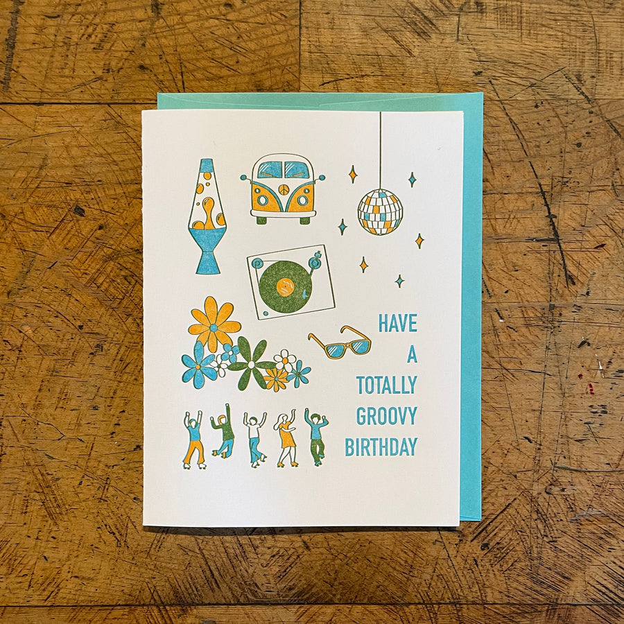 Groovy Birthday Letterpress Card