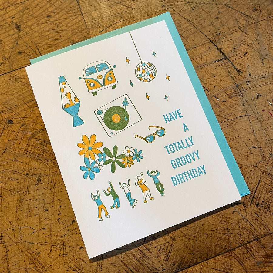 Groovy Birthday Letterpress Card