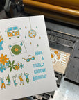 Groovy Birthday Letterpress Card