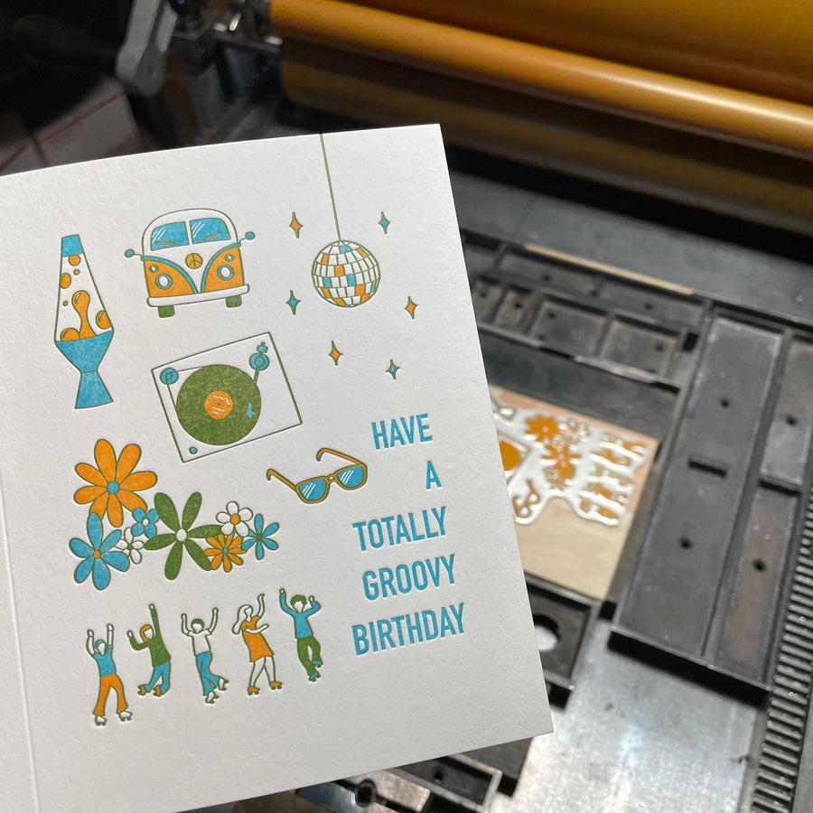 Groovy Birthday Letterpress Card