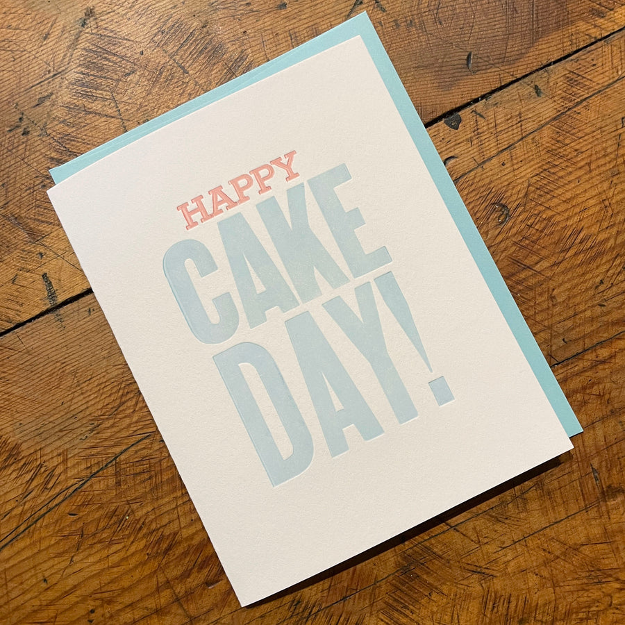 Happy Cake Day Letterpress Birthday Card