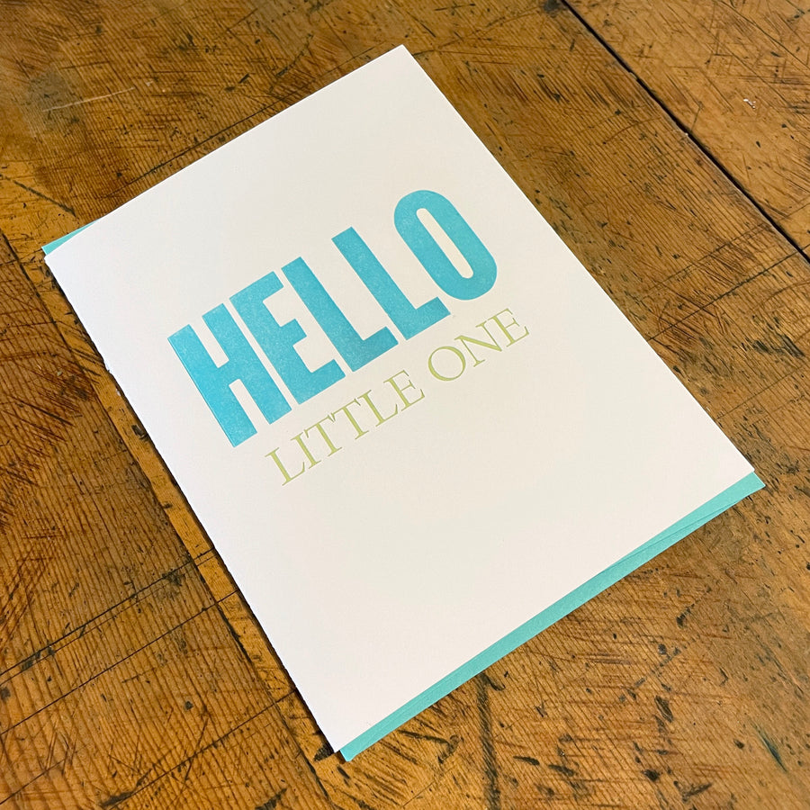 Hello Little One Letterpress Card – Green Bird Press