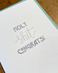 Holy Shit Congrats Letterpress Card