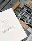 Holy Shit Congrats Letterpress Card