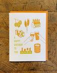 Hoppy Beer Birthday Letterpress Card