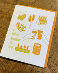 Hoppy Beer Birthday Letterpress Card