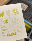 Hoppy Beer Birthday Letterpress Card