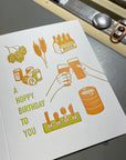 Hoppy Beer Birthday Letterpress Card