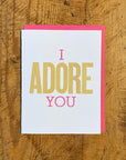 I Adore You Letterpress Card