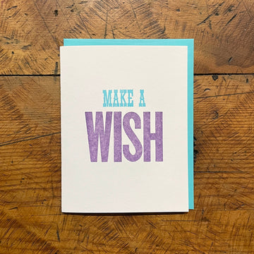 Make A Wish Letterpress Birthday Card
