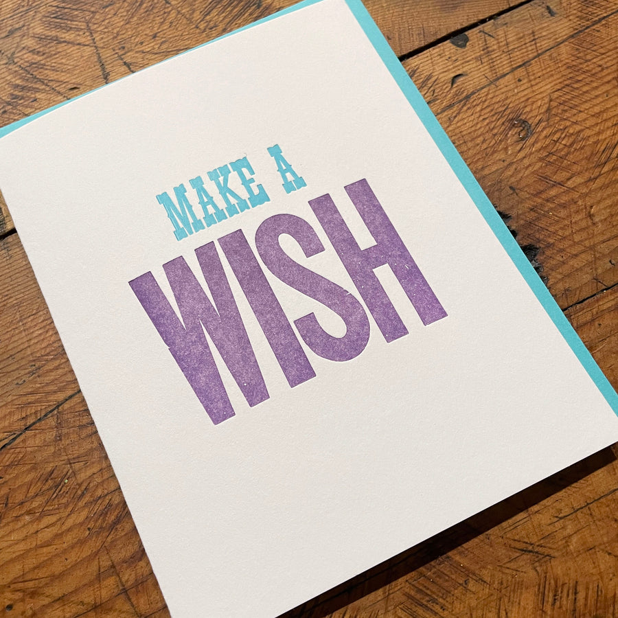 Make A Wish Letterpress Birthday Card