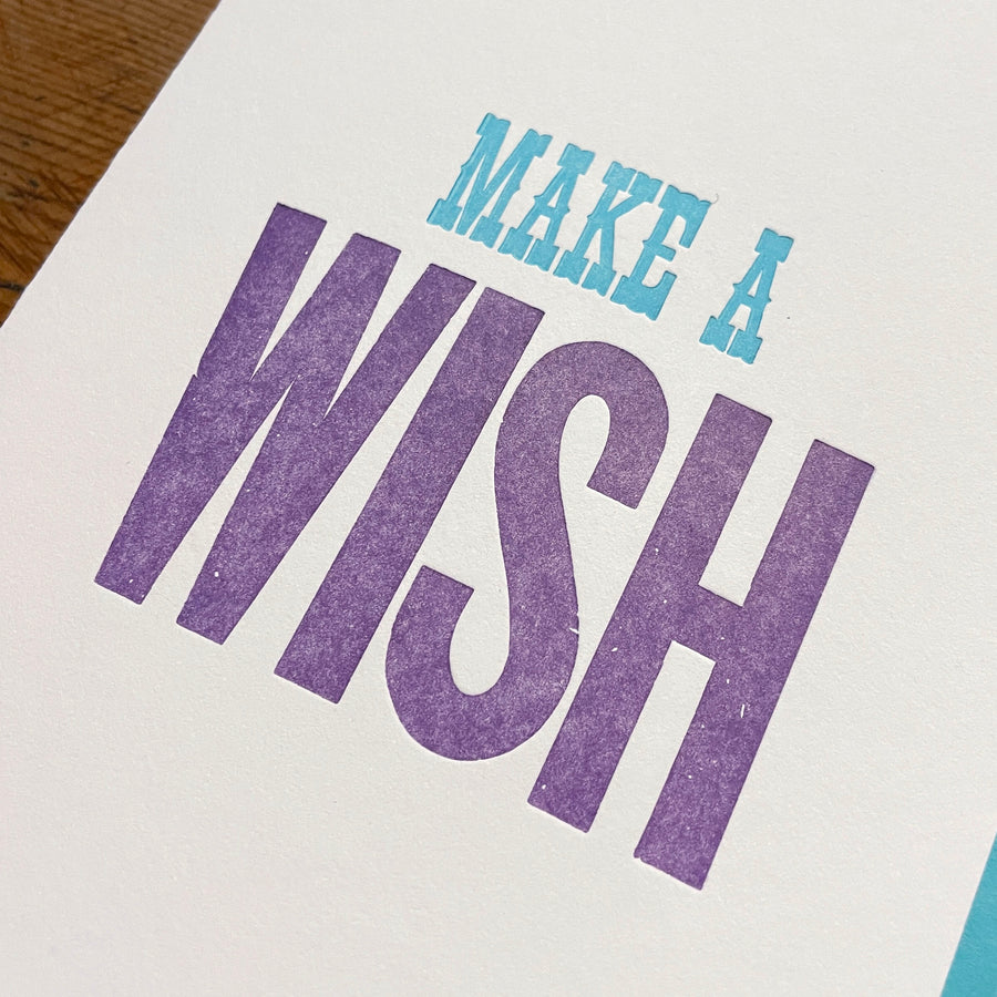 Make A Wish Letterpress Birthday Card