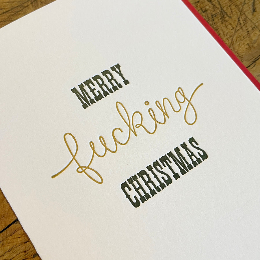 Merry Fucking Christmas Letterpress Card