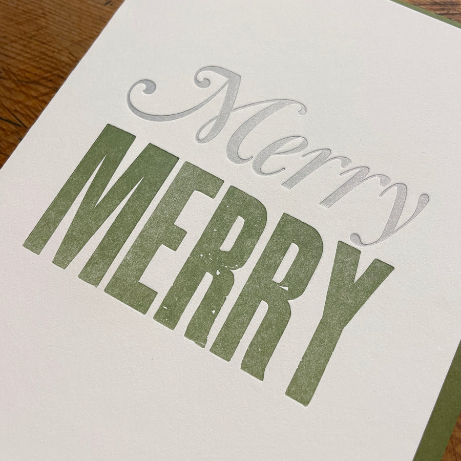 Merry Merry Letterpress Holiday Card