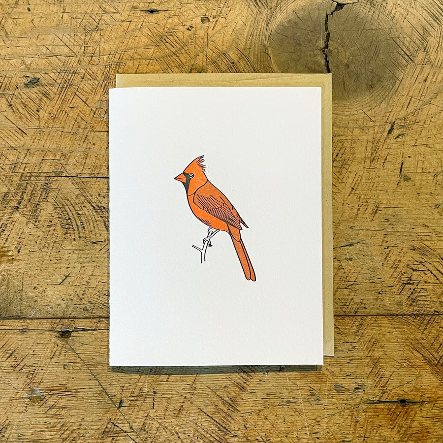 Northern Cardinal Letterpress Card